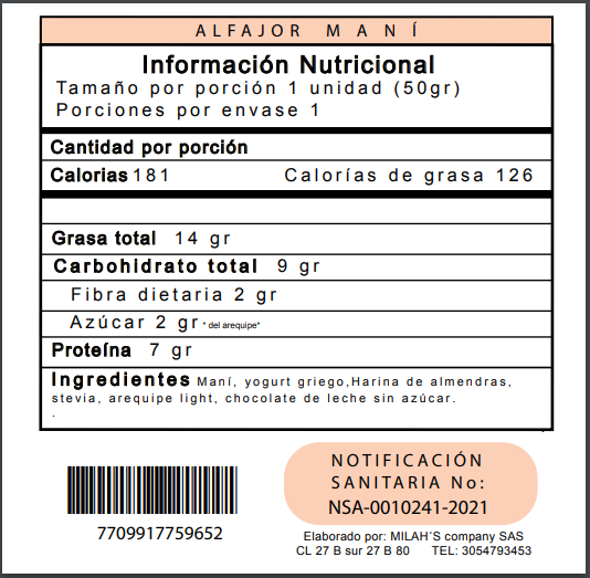 PACK ALFAJOR MANI X 6