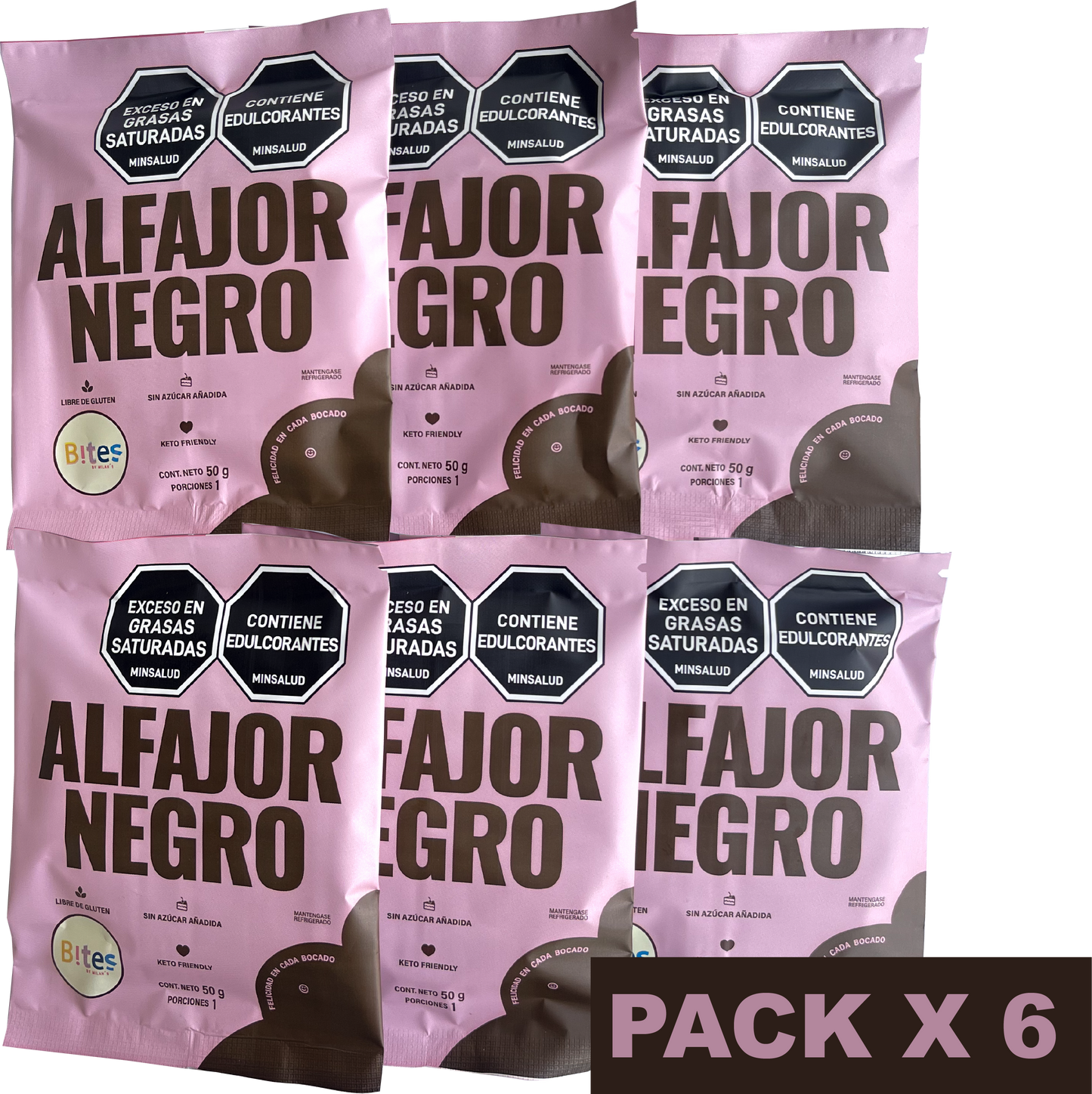 PACK ALFAJOR NEGRO x6