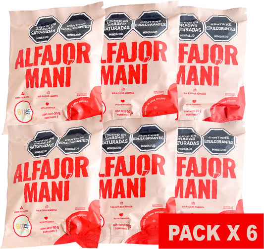 PACK ALFAJOR MANI X 6